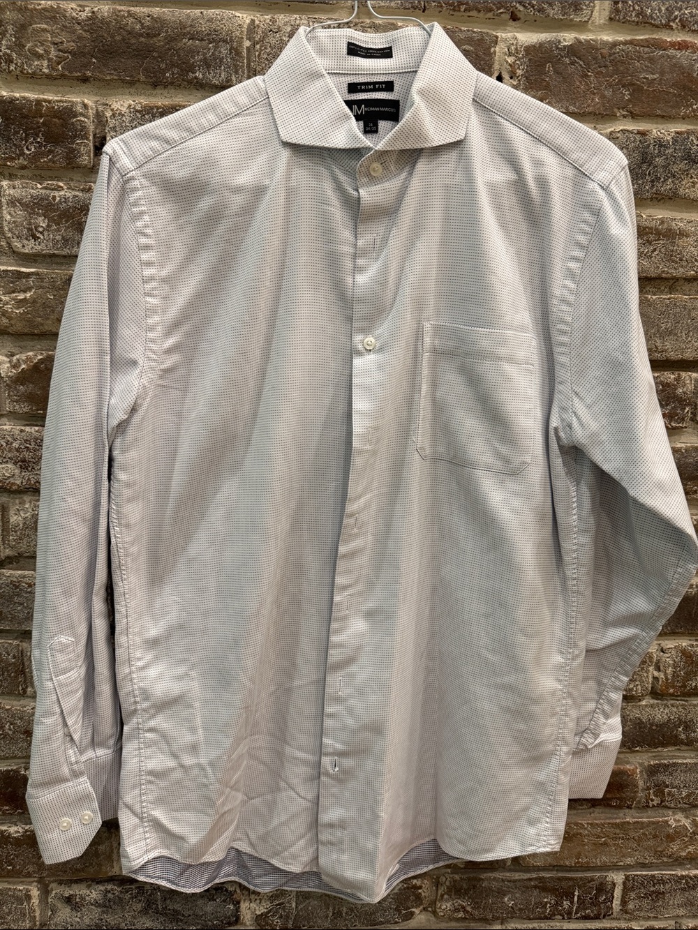 Neiman Marcus Men's Light Blue Micro-Pattern Dress Shirt